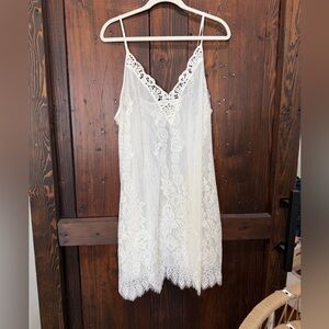 INC Lace Bridal Chemise XL NWT White Sheer Lingerie Babydoll Nightgown